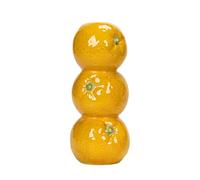 Magicherry Vase en céramique mandarine de 19 cm, vase unique en forme de fruits avec motif orange 3D, arrangement créatif de fleurs de fruits pour décoration de maison, cuisine, orange