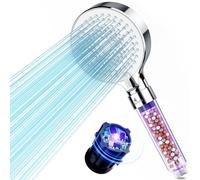Magichome Pommeau de douche avec filtre 3 couches et 395 nm - 400 nm Lumière UV Douchette à main 5 types de jet Haute pression Économie d'eau pour eau dure et chlore résiduel