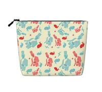 Magician Rabbit Trousse de voyage pour femme en faux chanvre avec fermeture éclair