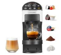 Magician2 Cafetière Capsule et Dosette 5 en 1 pour Nespresso, Dolce Gusto, Lavazza A Modo Mio, ESE 44 & Café Moulu, 20bar, Préinfusion, Écran Tactile, Débitmètre, Auto-Lock, Sans BPA, Maison et Bureau
