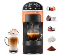 Magician2 Cafetière Capsule et Dosette 5 en 1 pour Nespresso, Dolce Gusto, Lavazza A Modo Mio, ESE 44 & Café Moulu, 20bar, Préinfusion, Écran Tactile, Débitmètre, Auto-Lock, Sans BPA, Maison et Bureau