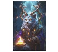 Magicien du feu Puzzle De 1000 Pièces en Bois pour Enfants Adultes, Puzzles en Matériau Recyclé De Qualité Supérieure （78×53cm）