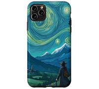 Magicien errant dans un paysage de montagnes étoilées Coque pour iPhone 11 Pro Max