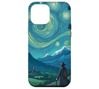 Magicien errant dans un paysage de montagnes étoilées Coque pour iPhone 12 Pro Max