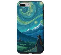 Magicien errant dans un paysage de montagnes étoilées Coque pour iPhone 7 Plus/8 Plus