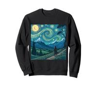 Magicien errant dans un paysage de montagnes étoilées Sweatshirt