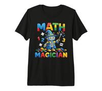 Magicien mathématiques Robot Block Builder Wizard T-Shirt Haut de Gamme