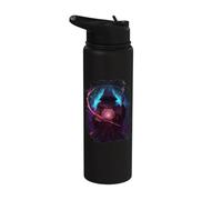 Magicien noir mystique du pouvoir et des secrets Stainless Steel Insulated Water Bottle