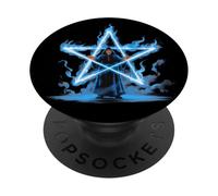 Magicien Pentagramme Magick Flaming Star PopSockets PopGrip Adhésif