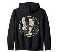 Magicien rétro tirant Le Lapin du Chapeau Haut de Gamme Tour de Magie Sweat à Capuche