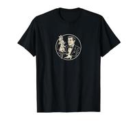 Magicien rétro tirant Le Lapin du Chapeau Haut de Gamme Tour de Magie T-Shirt Graphique avec Valeur, Homme, Noir, L