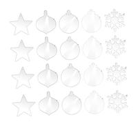 MAGICLULU 1 Ensemble Bougie en Acrylique en Forme De Flocon De Neige Décoration d'arbre De Noël Lumières Ornements Guirlandes Breloques De Noël pour Bijoux Mini Sapins De 30 pièces