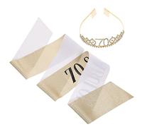 MAGICLULU 1 Ensemble De Couronnes À Bandoulière De 70 Accessoires De Décoration De Princesse Rose C'Est La Retraite Diadème D'Anniversaire Écharpe Amusante Ornement De