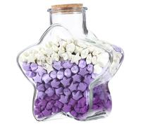 MAGICLULU 1 Ensemble Souhaignant la décoration de Bouteille étoiles en Bande de Papier Souhait Filles Verre Coffret Bouteille de Bandes en Papier Star Bouteille d'origami étoile Violet,Mauve