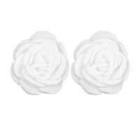 MAGICLULU 1 Paire de Boucles de Chaussure Camélia en Tissu Blanc, Décoration Élégante pour Chaussures, Accessoire Unique pour Mariage et Fête
