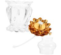 MAGICLULU 1 Pc Lampe à Kérosène à Intensité Variable Globe Bougie Chauffe-Plat Lumière Lotus Art Titulaires Chandeliers à LED Diffuseur Lanterne LED Ampoules Lampe à Huile Un Verre Blanche