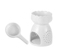 MAGICLULU 1 Pièce Bougeoir Brûleur D'aromathérapie Lampe Brûleurs Diffuseur Parfumé Brûleur D' Brûleur De Bougie en Cire Huiles Ornement Encensoir Porte- Blanche
