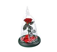 MAGICLULU 1 Pièce Fleur Préservée des Vases Scintillant Roses Préservées Vraie Rose Charmes Hortensia Lampe L'éternelle L'a Ressuscitée Son Décorations Dirigé Voiture des Roses Black
