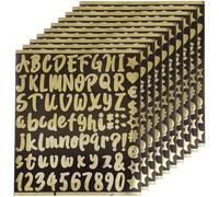 MAGICLULU 10 feuilles Autocollants Numéros et Lettres Dorés Stickers Réfléchissants pour Boîte Aux Lettres Extérieure Décalcomanies Adhésives pour Numéro de Porte et Adresse