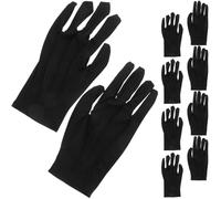 MAGICLULU 10 Paires Gants Noirs Respirants pour Manipulation de Bijoux et Gants de Protection Ergonomiques pour Magasins de Bijoux et Antiquités