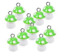 MAGICLULU 10 Pièces Breloque Champignon Mini en Résine Verte | Création D’ornements, Usage pour Bracelets et Connecteurs, Format Mini, Finition Solide, Lot Pratique