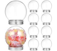 MAGICLULU 10 Pièces Bricolage Boule À Neige De Noël Clair Remplissable en Plastique Globe d'eau Pot avec Bouchon À Visser Vitrine Vide Remplissable pour Bricolage Artisanat Décoration De