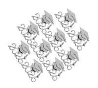 MAGICLULU 10 Pièces Broche en Alliage de Zinc de Chapeau de Graduation Argenté, Souvenir Solide et Cadeau Polyvalent Remise de Diplôme 2026 Lors des Fêtes