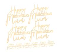MAGICLULU 10 Pièces Cake Toppers Happy Birthday Mom Acrylique Décorations de Gâteau pour Fête Anniversaire de Mère Accessoires Réutilisables Élégants pour Réunions Familiales et Grandes