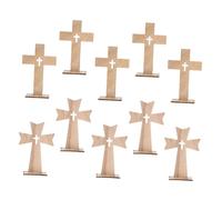 MAGICLULU 10 Pièces Décorations Croix avec Support Ornements Spirituels pour Baptême Décor de Table Église Centre de Table pour Célébrations Religieuses et Communions