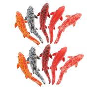 MAGICLULU 10 Pièces Figurine De Poisson Koi Miniature Réaliste, Fausses Figurines De Poisson Rouge D'aquarium, Petite Figurine De Poisson Rouge Rouge en Résine, Bricolage Artisanat