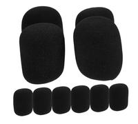 MAGICLULU 10 pièces Lot de Bonnets Mousse pour Microphone Main Standard Protège Casque Micro Réduit Bruit et Vent Lavables et Durables Noir Léger et Portable