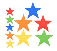 MAGICLULU 10 Pièces Marqueurs de Points Plats Étoile, Marqueur de Tapis Étoiles en PVC, Design Surface Plate, Positionnement Précis, Sport et Activité en Classe, Lot de Couleur Aléatoire