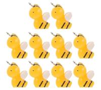 MAGICLULU 10 Pièces Mini Breloque Abeille en Résine pour Bijoux Pendentif | Jaune, Usage pour Collier et Porte-clés, Lot Décoratif Créatif, Facile à Utiliser Ranger