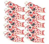 MAGICLULU 10 pièces Pendentifs Carpe Koi Adorables Alliage pour Fabrication Bijoux DIY Accessoires Suspendus pour Colliers Bracelets et Porte-clés Couleur Rouge Lumineuse Artisanale