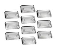 MAGICLULU 10 pièces Plateau Inox Rectangulaire Plateau de Service Multifonction Acier Inoxydable Léger pour Pâtes et Desserts et Poli