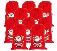 MAGICLULU 10 Pièces Sacs Cadeaux Velours avec Cordon de Serrage Pochettes de Noël Élégantes pour Cadeaux Rangement Bijoux et Décorations Festives