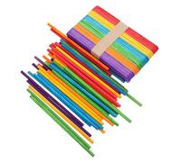 MAGICLULU 100 pièces Lot de Bâtonnets de Glace Bois Colorés pour Loisirs Créatifs Matériel de Fabrication de Glaces DIY Sticks Multifonctions pour Bricolage