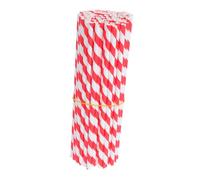 MAGICLULU 100 pièces Lot de Pailles Papier Rayées Rouges et Blanches Écologiques et Solides pour Cocktails Café Jus et Décorations de Fête