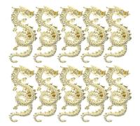 MAGICLULU 10pcs Breloques pour Ongles de Dragon en Alliage Or, Décoration D'ongles sans Déformation ni Décoloration, Design Créatif pour Manucure Professionnelle et Noël
