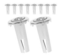 MAGICLULU 10pcs Inserts Filetés en Fer pour Tiges de Roulettes, Manchon Métallique Argenté, Support Renforcé pour Meubles, Compatibilité Polyvalente