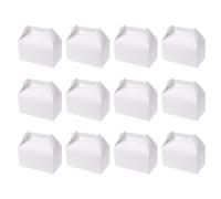 MAGICLULU 12 Pièces Boîte à Gâteau Emballage de Dessert sans Colle Portable en Papier Blanc Facile à Transporter un Paquet à Dos pour Chocolats et Fruits