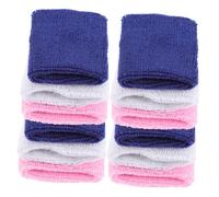 MAGICLULU 12 pièces Bracelets Poignet Élastiques Sportifs Respirants Protection Poignet Transpiration pour Ados Bandeaux Fitness Antidérapants Coton Éponge Blanc Rose Bleu