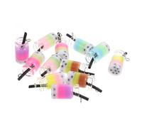 MAGICLULU 12 Pièces Breloque Thé au Lait en Résine pour Pendentif Miniature | Création de Bijoux, Trou Suspendre Intégré, Usage Facile, Accessoire Léger pour Colliers et Bracelets Couleur Aléatoire