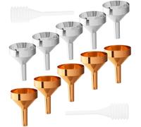 MAGICLULU 12 pièces Kit de Entonnoirs Métalliques Miniatures avec Pipette pour Remplissage de Petites Bouteilles pour Rechargeables Flacons Pompe et