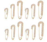 MAGICLULU 12 Pièces Lot D’épingles de Sûreté Dorées avec Cristaux Broches Clips pour Robe Foulard Châle Pull Cardigan Manteau
