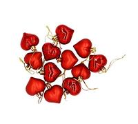 MAGICLULU 12 Pièces Ornements Pendentif Suspendu De Noël Perles De Porte Coeur Maison Saint Valentin Mini Décorations De Sapin De Noël Arbre d'amour Décor De Coeur en Forme De Coeur Lob