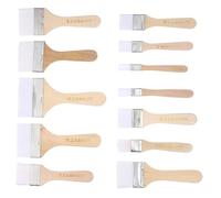 MAGICLULU 12 pièces Set de Pinceaux à Plat Nylon pour Peinture Aquarelle Acrylique et Huile Kit Professionnel pour Artistes et Débutants Facile à Nettoyer et Maniable