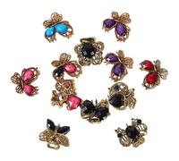 MAGICLULU 12pcs Barrettes à Griffes Vintage en Alliage et Acrylique, Mini Pinces à Cheveux Solides pour Femmes, pour Créer des Coiffures Décontractées en Voyage ou Fêtes Style Aléatoire
