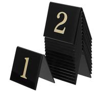 MAGICLULU 15pcs Numéros de Table en Acrylique Noir, Marqueurs de Numéro de Jeu Stables et Résistants, Panneaux Multifonctions Double-face de V pour Jeux et Restaurants