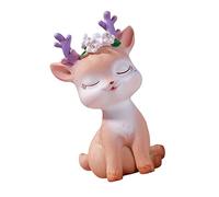 MAGICLULU 1Pc Voiture Ornements Anniversaire Cerf Figure Figurine Cerf Tableau De Bord Ornement Fête Mignon Décoration Cerf Gâteau Topper Animal Noël Artisanat Bureau Résine Artisanat